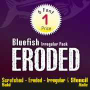 Bluefish Eroded Font (6 in 1)