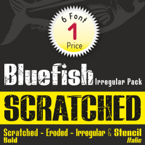 Bluefish Scratched Font (6 in 1)