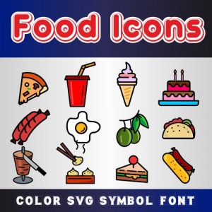 Food İcon Set (SVG Color Font)