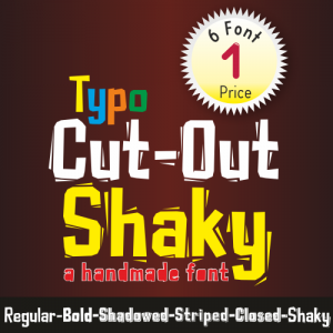 Typo Cut-Out Shaky Font (6 in 1)