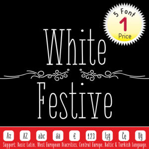 White Festive Font (5 in 1)